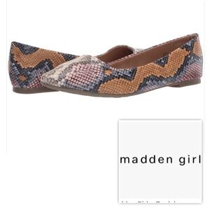 NIB Madden Girl Women 6 Colorful Snake Pattern Loafers Slip On Flats Shoes JENAA